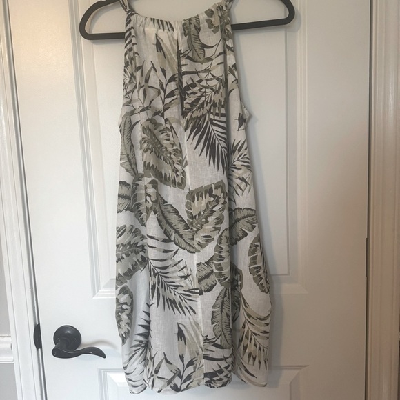 NWT C&C California Linen Blend Tropical Leaf Print Small Dress - Picture 2 of 6
